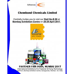 Chembond to Exhibit in Fastener Fair India, Mumbai 2017