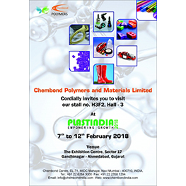 Chembond Polymers to participate in PLASTINDIA 2018